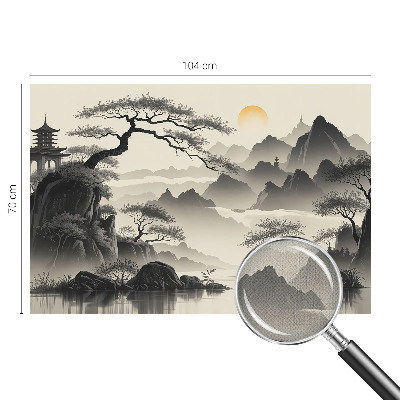 Self-adhesive photo wallpaper with an eastern landscape design