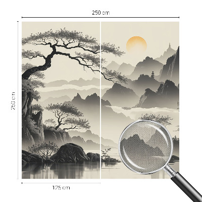Self-adhesive photo wallpaper with an eastern landscape design