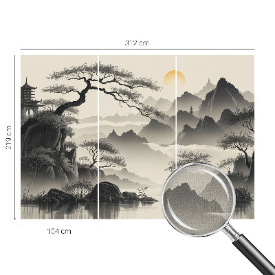 Self-adhesive photo wallpaper with an eastern landscape design