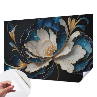 Stick-on wall mural with a floral pattern