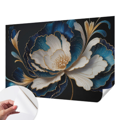 Stick-on wall mural with a floral pattern