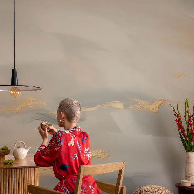 Removable wall mural with gentle streaks