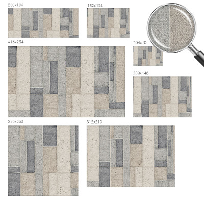 Removable wall mural wallpaper with a geometric mosaic design