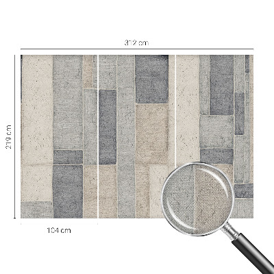 Removable wall mural wallpaper with a geometric mosaic design