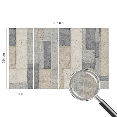 Removable wall mural wallpaper with a geometric mosaic design