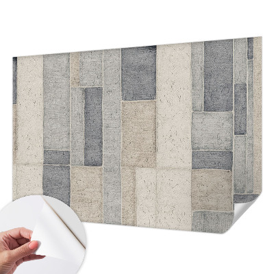 Removable wall mural wallpaper with a geometric mosaic design