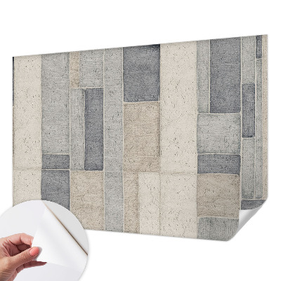 Removable wall mural wallpaper with a geometric mosaic design