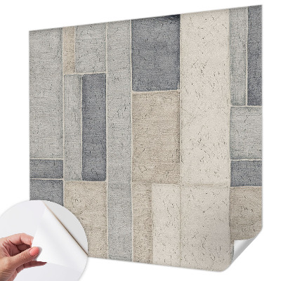 Removable wall mural wallpaper with a geometric mosaic design