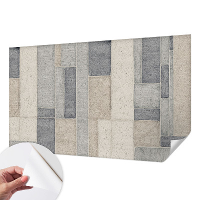 Removable wall mural wallpaper with a geometric mosaic design