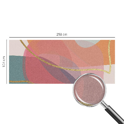 Peel and stick wall mural for living room with colorful shapes