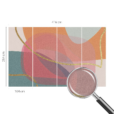 Peel and stick wall mural for living room with colorful shapes
