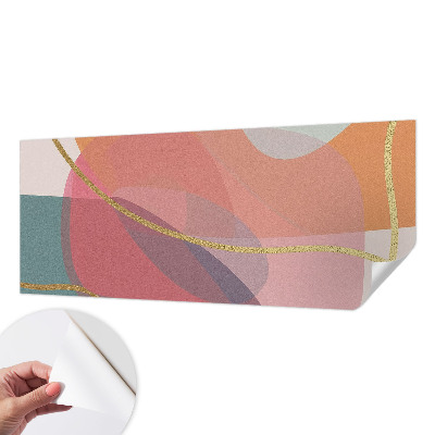 Peel and stick wall mural for living room with colorful shapes