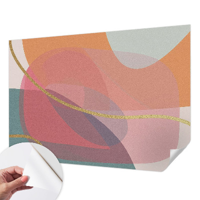 Peel and stick wall mural for living room with colorful shapes
