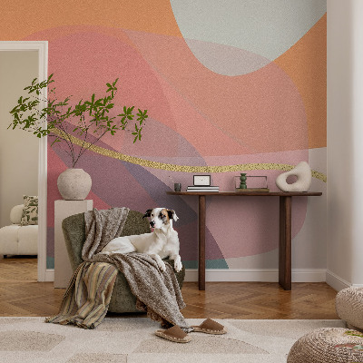 Peel and stick wall mural for living room Colorful shapes