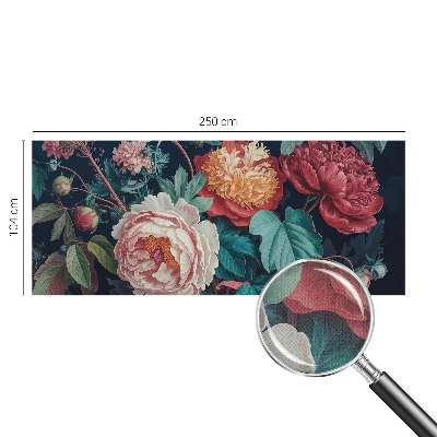 Peel and stick wall mural for kids' room with colorful flower motif