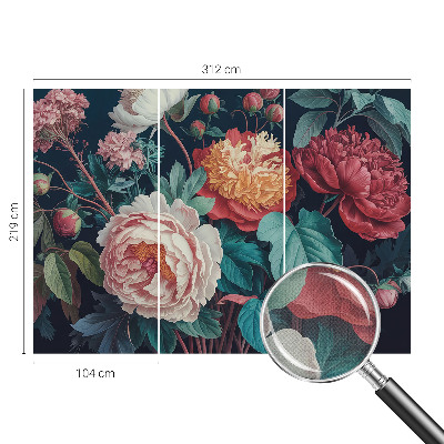 Peel and stick wall mural for kids' room with colorful flower motif