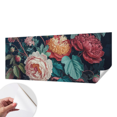 Peel and stick wall mural for kids' room with colorful flower motif