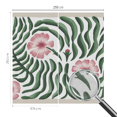 Peel and stick wall mural for bedroom with a floral and foliage design