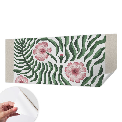 Peel and stick wall mural for bedroom with a floral and foliage design