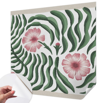 Peel and stick wall mural for bedroom Flowers leaves
