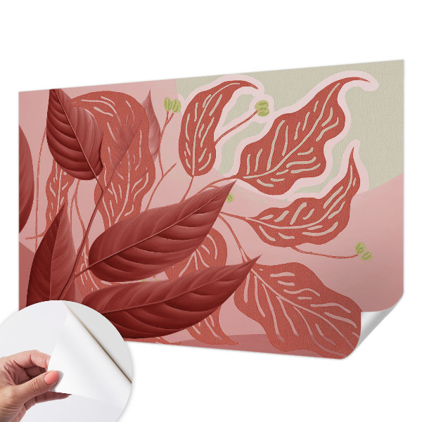 3D wall mural with an organic leaves design