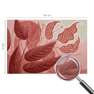 3D wall mural with an organic leaves design