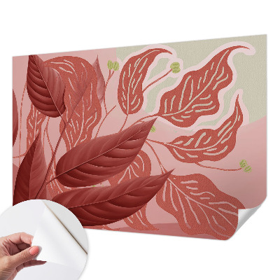 3D wall mural with an organic leaves design