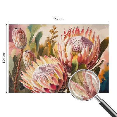 3D photo wallpaper mural with protea flowers motif