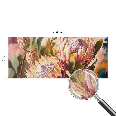 3D photo wallpaper mural with protea flowers motif