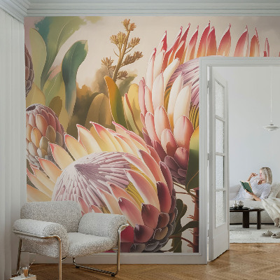 3D photo wallpaper mural Protea flowers
