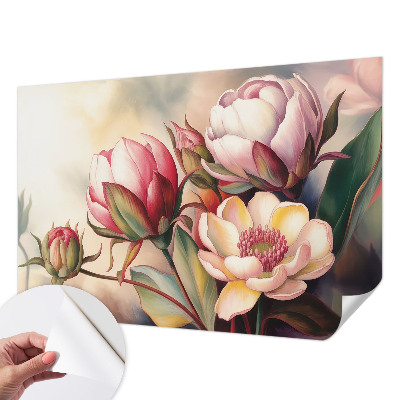 Nursery wall mural with a bouquet of flowers
