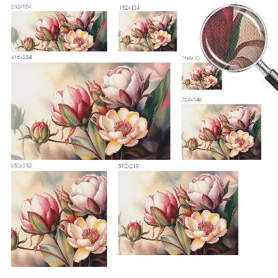 Nursery wall mural with a bouquet of flowers
