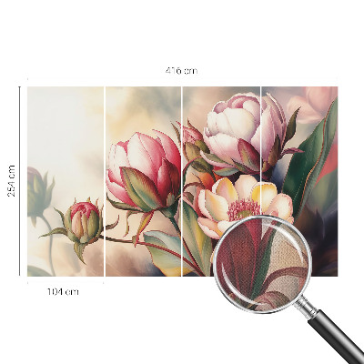 Nursery wall mural with a bouquet of flowers