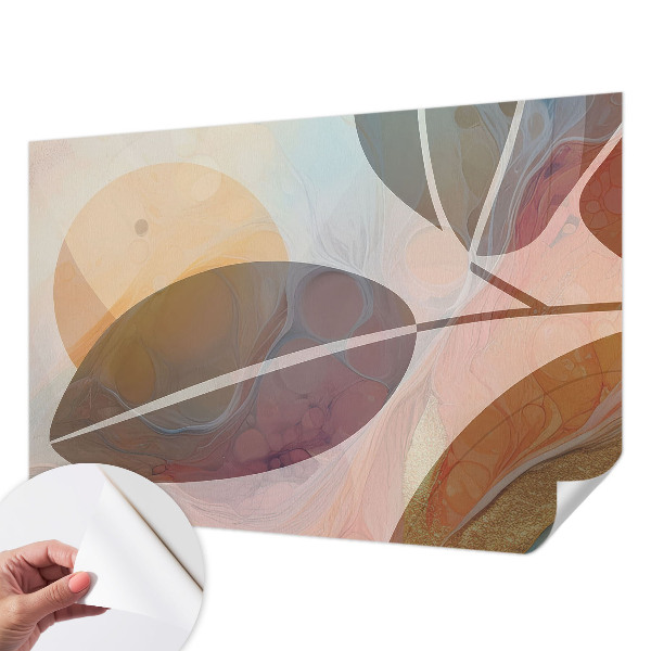 Children's wall mural with a harmonious leaves pattern