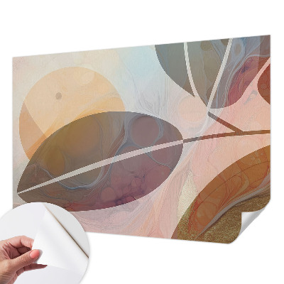 Children's wall mural with a harmonious leaves pattern