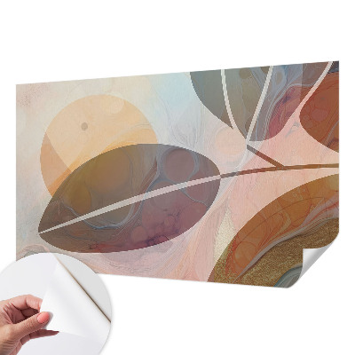Children's wall mural with a harmonious leaves pattern