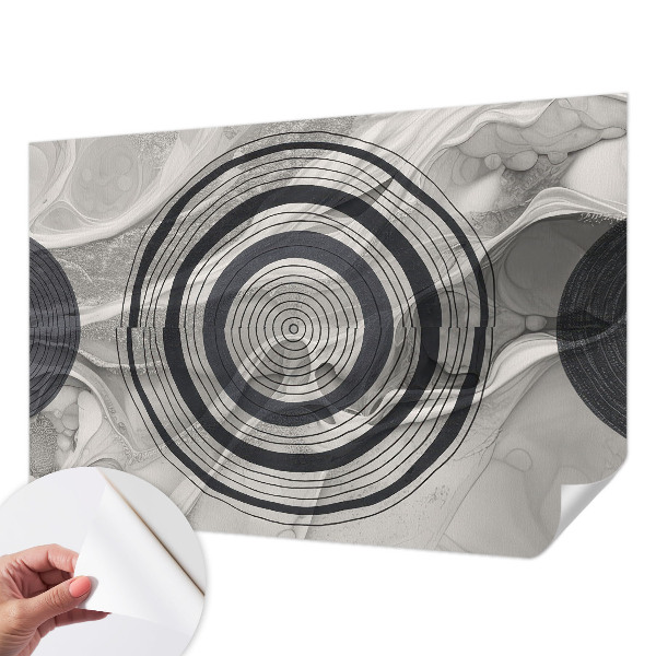 Baby room wall mural Circles of gray