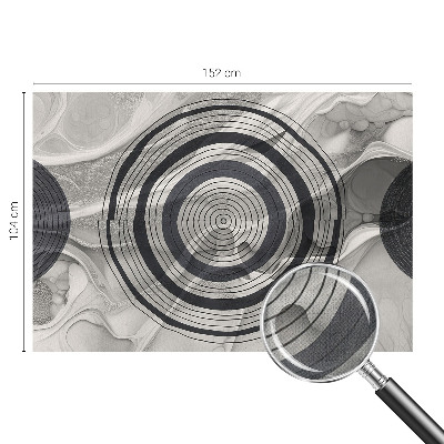 Baby room wall mural with a pattern of gray circles