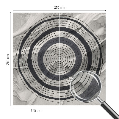 Baby room wall mural with a pattern of gray circles