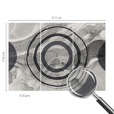 Baby room wall mural Circles of gray