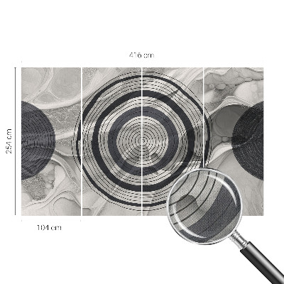 Baby room wall mural Circles of gray