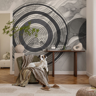 Baby room wall mural Circles of gray