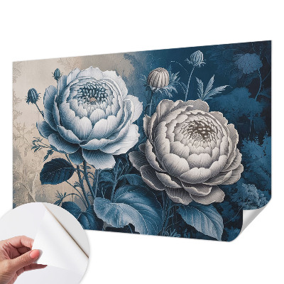 Peel and stick wallpaper mural with a romantic floral design
