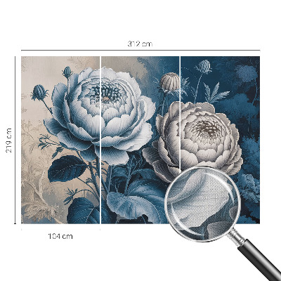 Peel and stick wallpaper mural with a romantic floral design