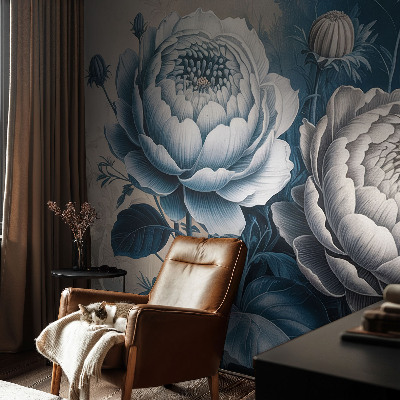 Peel and stick wallpaper mural Romantic flowers