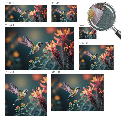 Peel and stick wall mural Hummingbird flowers