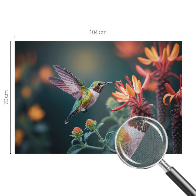 Peel and stick wall mural Hummingbird flowers