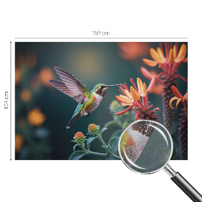 Peel and stick wall mural Hummingbird flowers