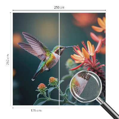 Peel and stick wall mural Hummingbird flowers
