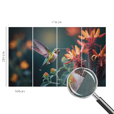 Peel and stick wall mural Hummingbird flowers